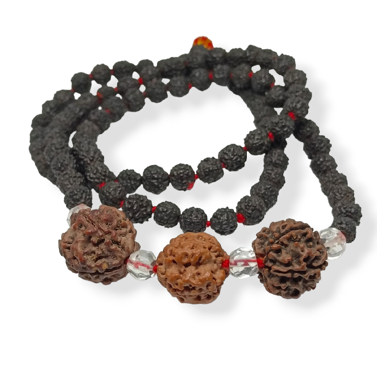 Amazon.com: Njels™ 925 BIS Hallmarked Handmade Dual Wire Silver Rudraksha  Bracelet with Extension Chain for Men & Boys (6.0 MM Natural Beads) (Black):  Clothing, Shoes & Jewelry