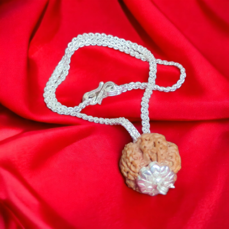 Silver chain sales for rudraksha